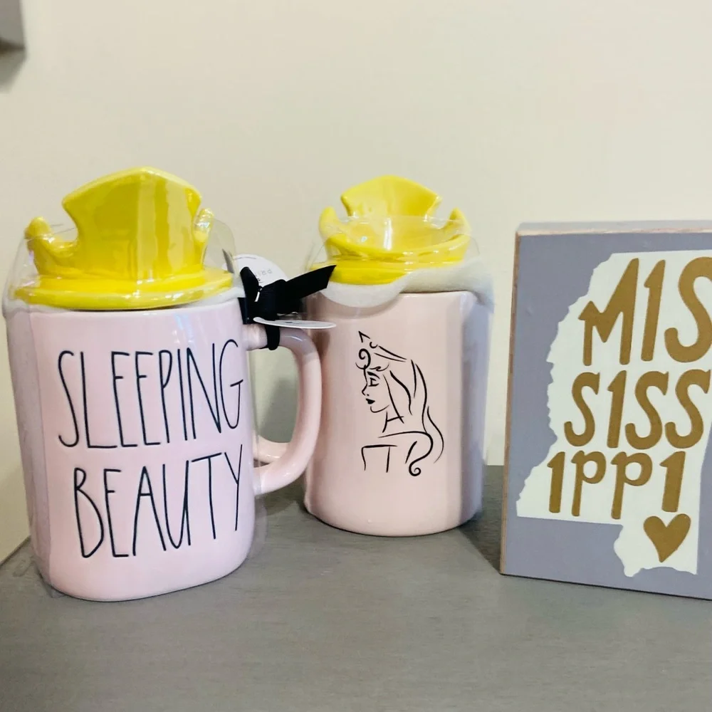 Rae Dunn Sleeping Beauty Mug with Topper - Picture 1 of 3